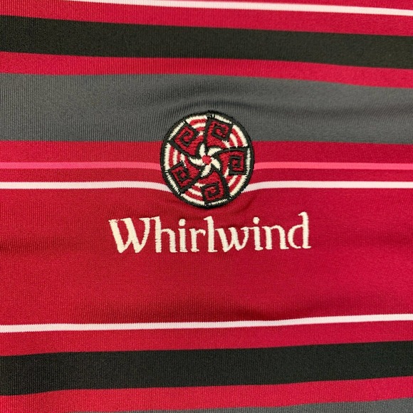 Nike Golf Shirt Mens L Large Wine Red Striped Stretch Performance Polo Whirlwind - Picture 7 of 12